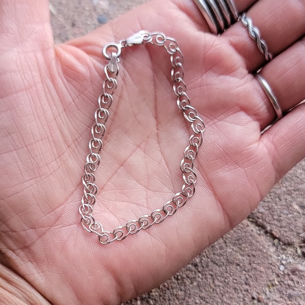 Amazing unique inside swirl links 925 sterling silver bracelet